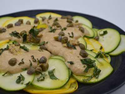 carpaccio de courgettes, sauce tonnato