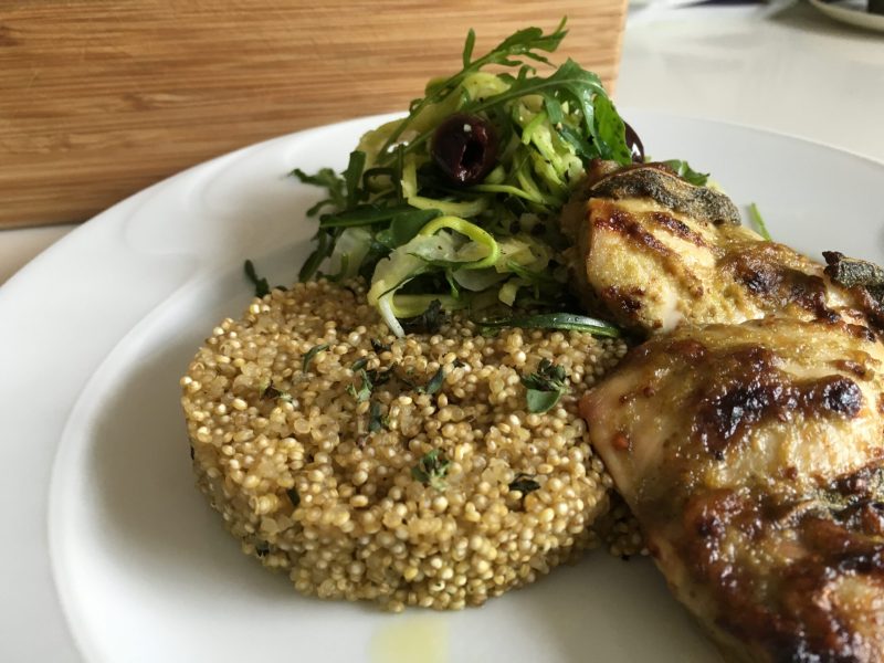poulet, courgettes, fenouil et roquette à la sauge