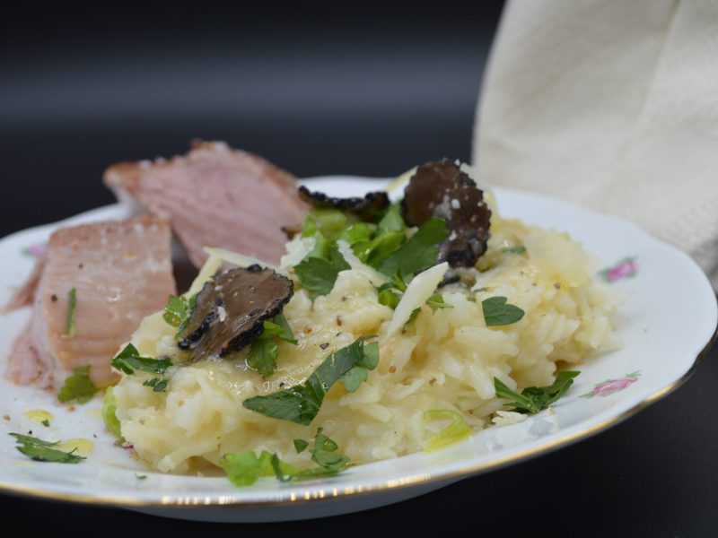 risotto au céleri-rave, beurre à la truffe